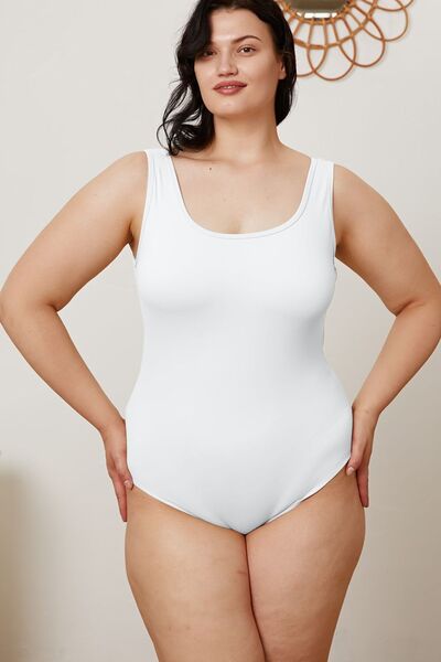 Full Size Square Neck Sleeveless Bodysuit by Basic Bae