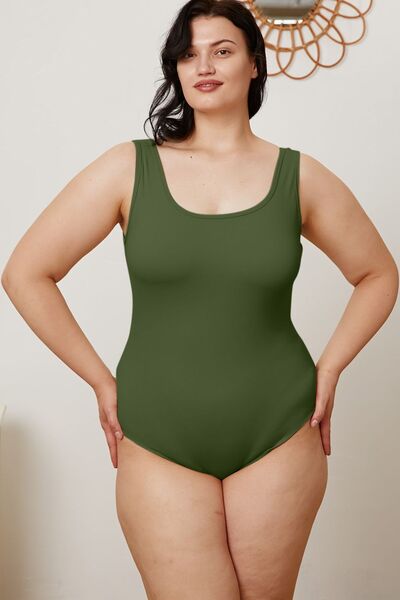 Full Size Square Neck Sleeveless Bodysuit by Basic Bae