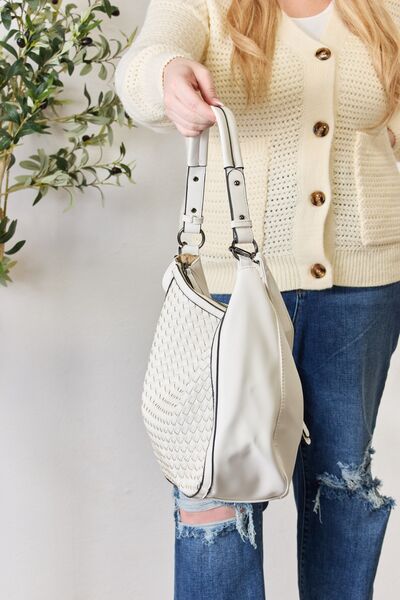 Crossbody Strap Woven Vegan Leather Women's Handbag