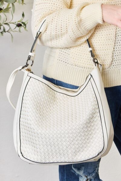 Crossbody Strap Woven Vegan Leather Women's Handbag