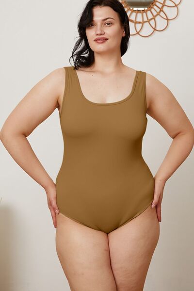 Full Size Square Neck Sleeveless Bodysuit by Basic Bae