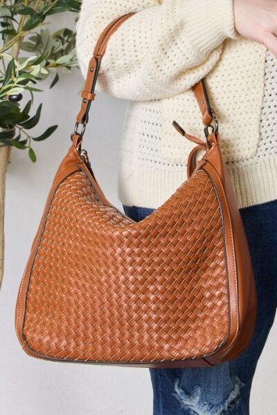 Crossbody Strap Woven Vegan Leather Women's Handbag