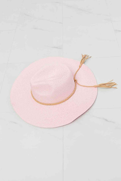 Pink Boho Woven Route To Paradise Straw Hat